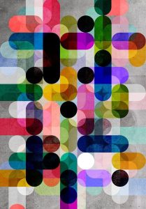 Multi Colour Geometric Giclee Print 30x40cm by DavesPrintShop